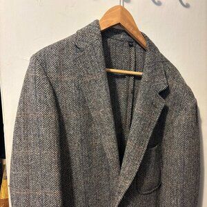 J Crew Tweed Jacket, Herringbone Grey, 42R